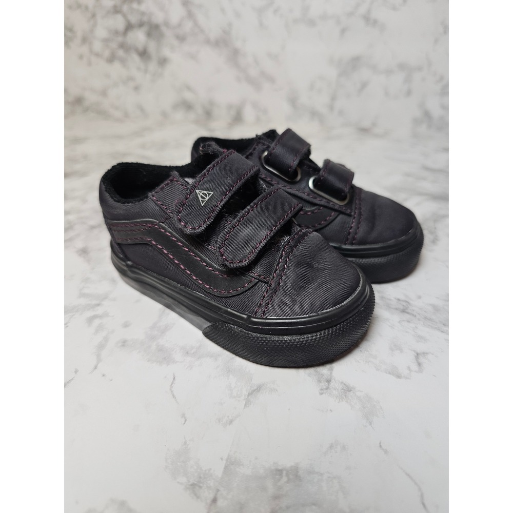 Vans Old Skool V Harry Potter Deathly Hallows Black Purple Toddler size 4